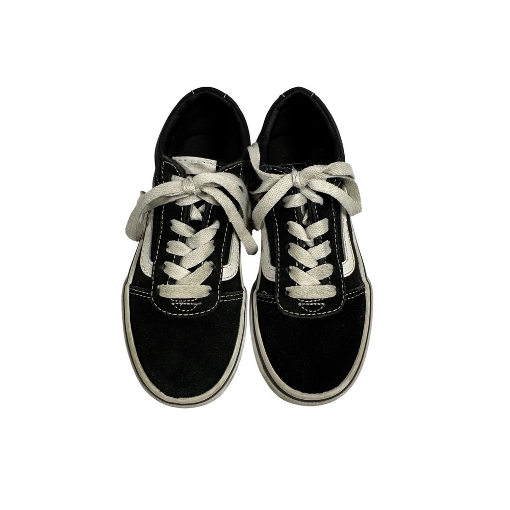 Vans Ward Low Top Sneakers Black White Suede Canvas Youth 12.0 VN0A38J9IJU